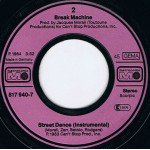 Break Machine ‎– Street Dance (45 RPM) 1984 Germany