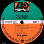 Phil Collins – Face Value (LP, Album) Europe